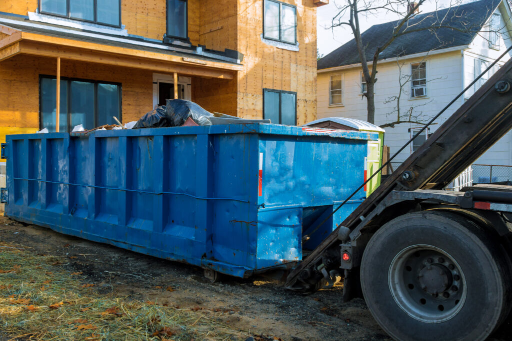 Recycling container trash dumpsters being full with garbage container trash on ecology and environment