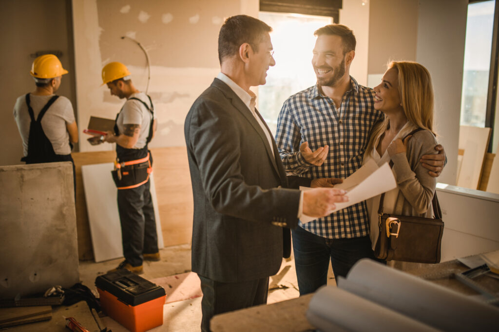 Couple talks to builder of their new home